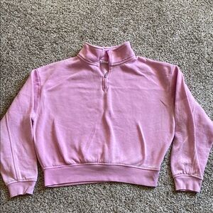 Double Zero Pink Cowl Neck Sweater with Ribbed Hem